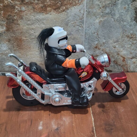 Motorcycle Monster Animated Figure Bad Moon Rising Biker Skeleton Halloween - Picture 3 of 16